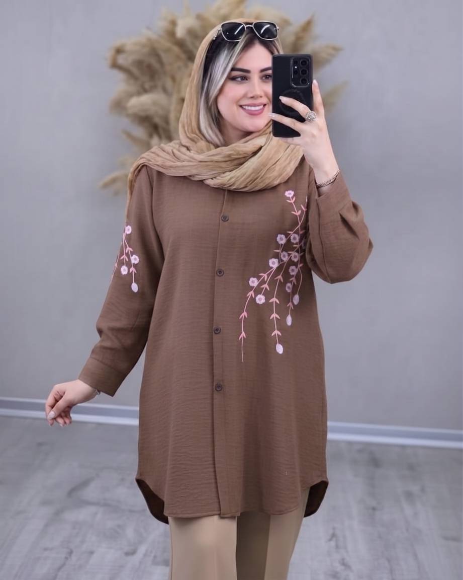 شومیز مانتویی ارتینا🌿 با رنگ بندی و کیفیت عالی ✅ والی 5784