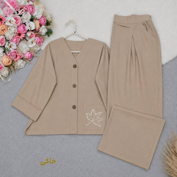 ست مانتو و شلوار گلبرگ🌿 با کیفیت عالی ✅ساری22708