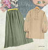ست بلوز و دامن گلدوزی 🌿با رنگ بندی و کیفیت عالی ✅تارا76085