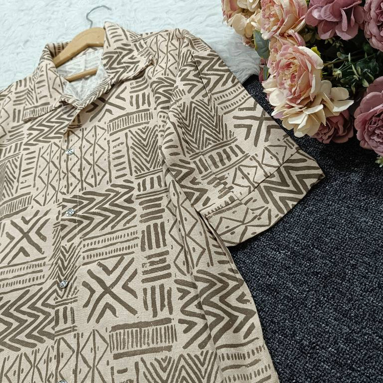 شومیز باکسی گندم جنس لنین درجه یک🌾🧡کد 22701 باران