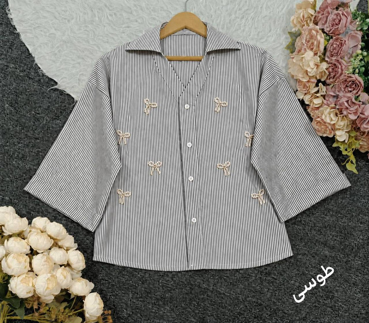 شومیز پاپیونی نازگل با جنس مرغوب😍♥کد 21608 باران