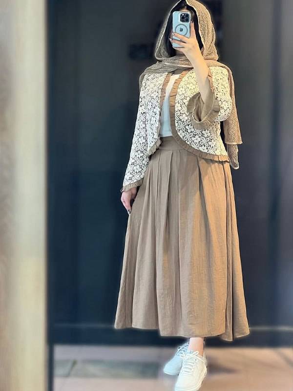 شومیز دامن چین چیلا سایز یک🤩✨کد 7054 طاها