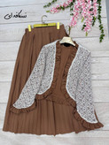 شومیز دامن چین چیلا سایز یک🤩✨کد 7054 طاها