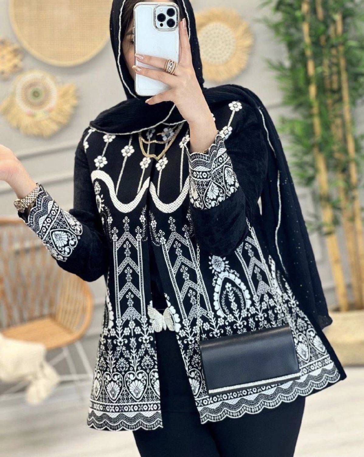 کت پنلی تکرنگ مشکی 😍😍کد۱۰۶۴۴ راشین