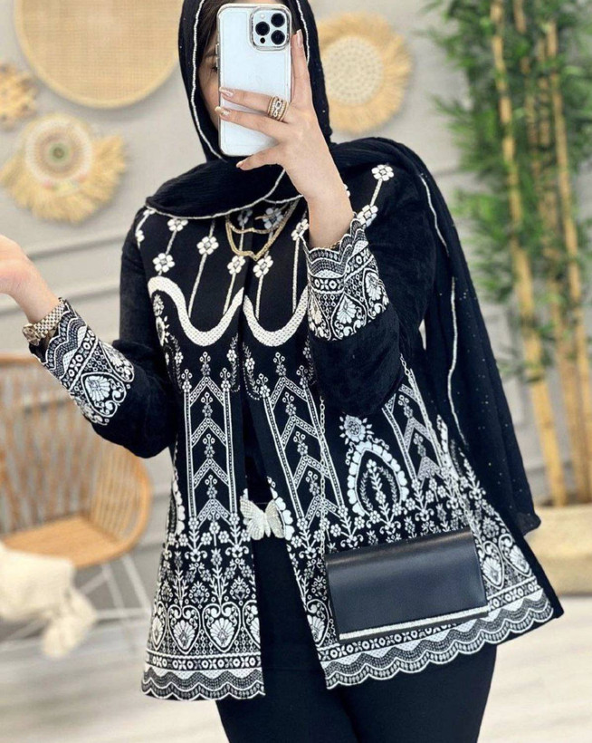 کت پنلی تکرنگ مشکی 😍😍کد۱۰۶۴۴ راشین
