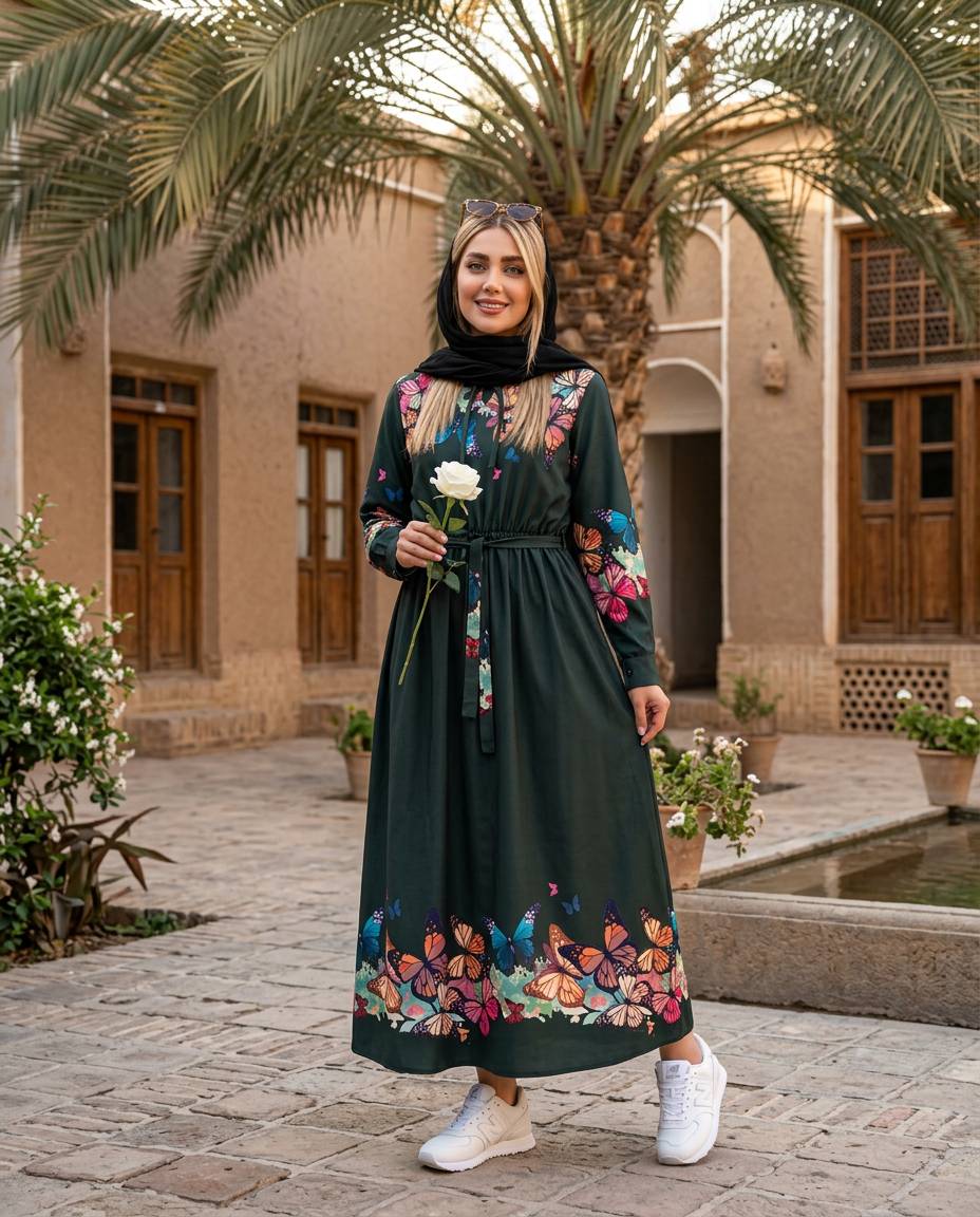 پیراهن  پروانه درشت سوپر سافت با لطافت بالا در رنگبندی 🎀 🎀 کد ۲۳۶۶۸ دلتا
