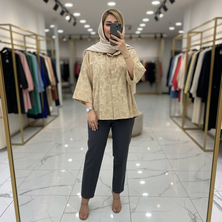 شومیز باکسی لادن ❤️🦋کد 16155 کلار