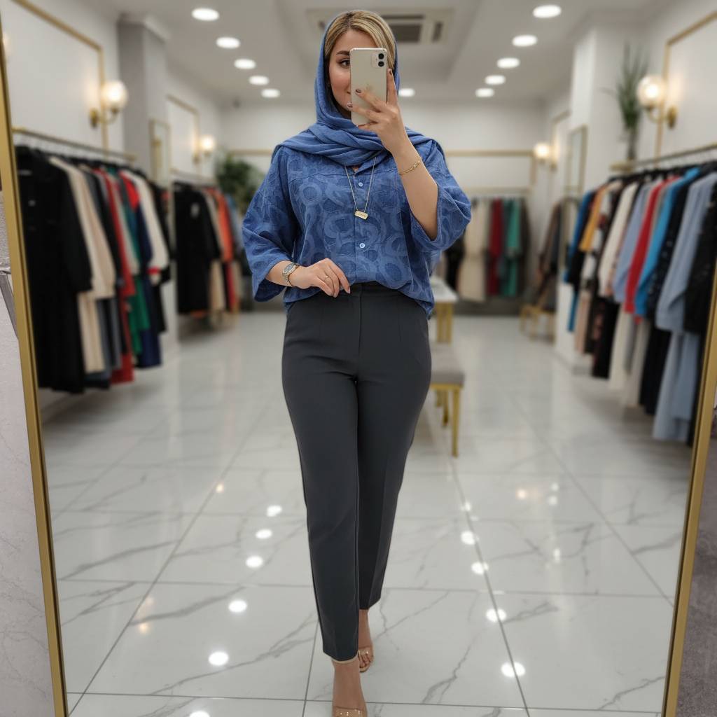 شومیز باکسی لادن ❤️🦋کد 16155 کلار