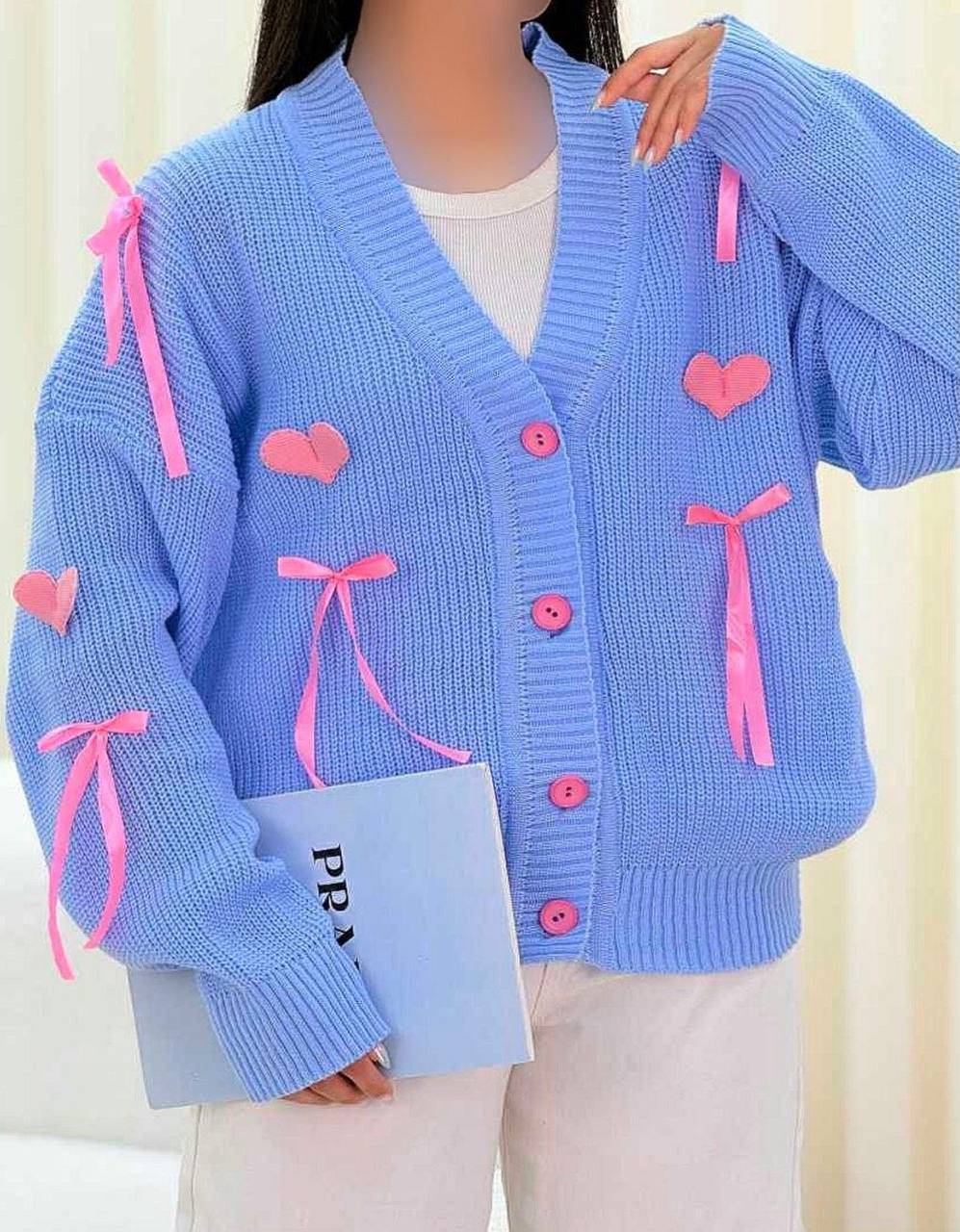 ژاکت بافت پینترستی قلبی 🎀🫀کد773 آدراپانا