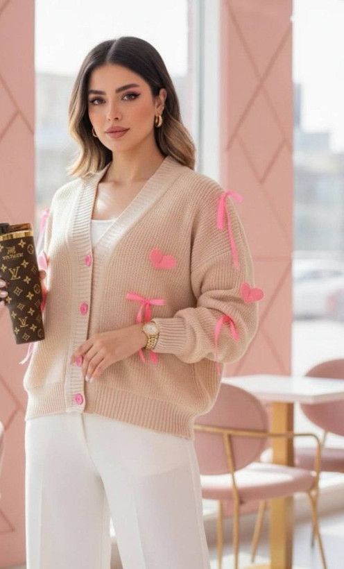 ژاکت بافت پینترستی قلبی 🎀🫀کد773 آدراپانا