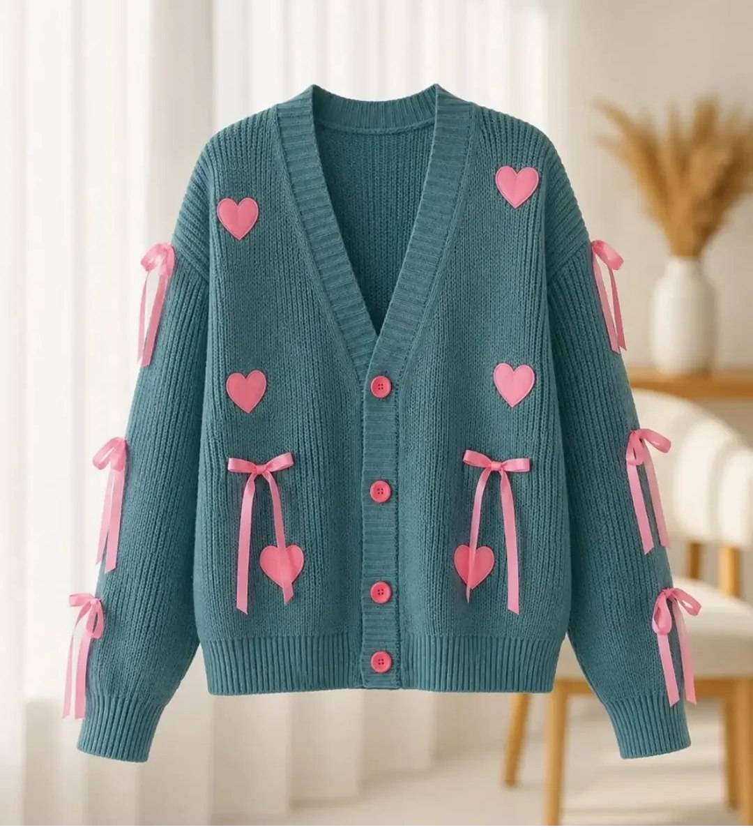 ژاکت بافت پینترستی قلبی 🎀🫀کد773 آدراپانا