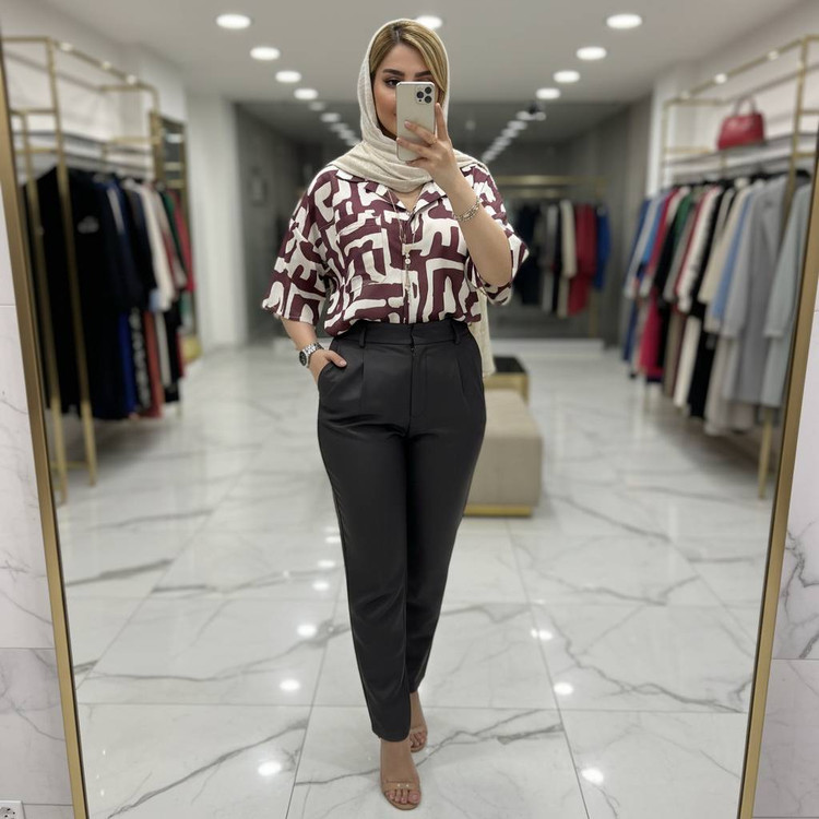 شومیز باکسی طرحدار ❤️🦋کد 18019 کلار