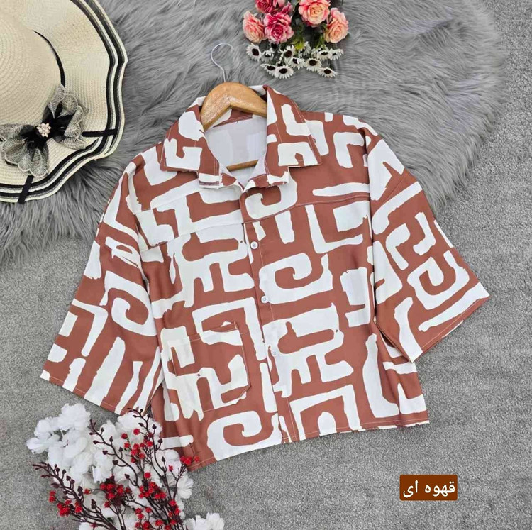 شومیز باکسی طرحدار ❤️🦋کد 18019 کلار