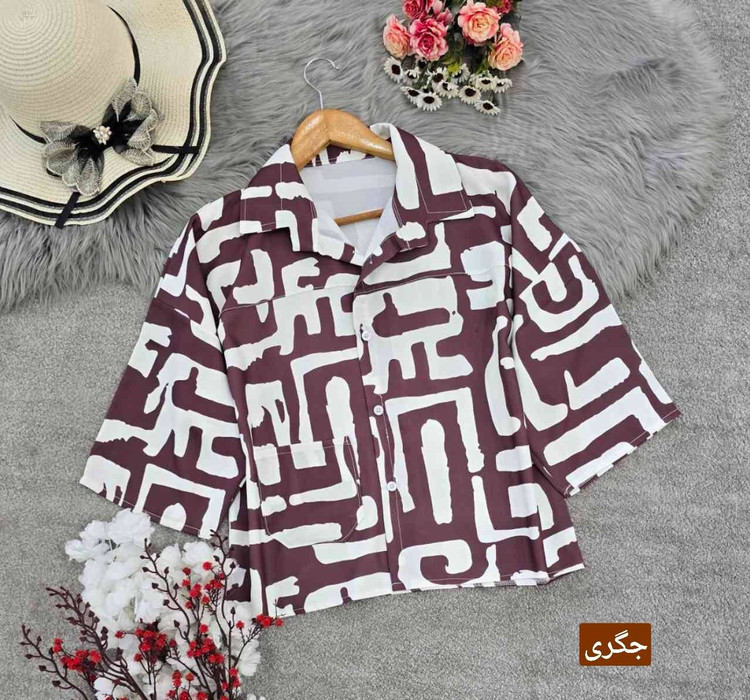 شومیز باکسی طرحدار ❤️🦋کد 18019 کلار