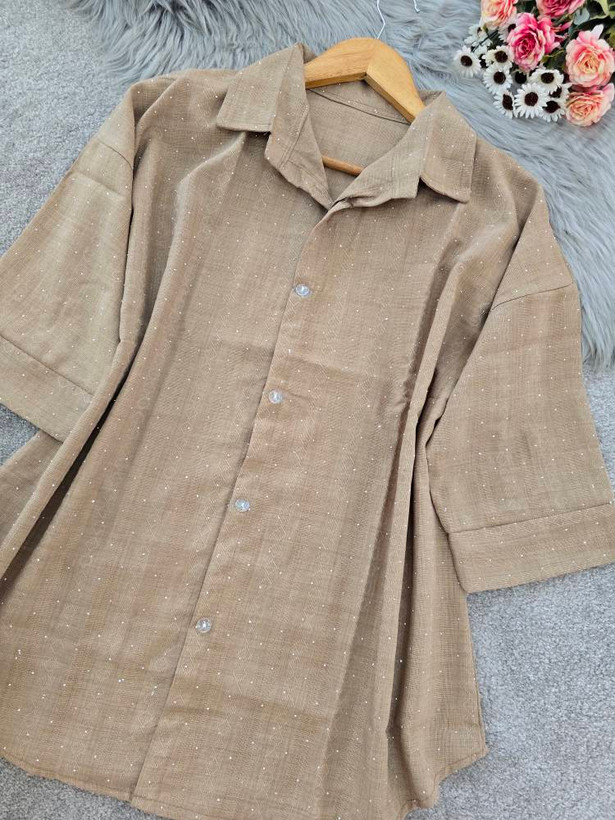شومیز. نگینی پشت دکمه 🫀🎀کد 18275 کلار