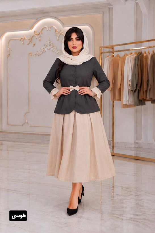 شومیز دامن سوسن کمربند دار😎♥🌹کد 23696 ناز