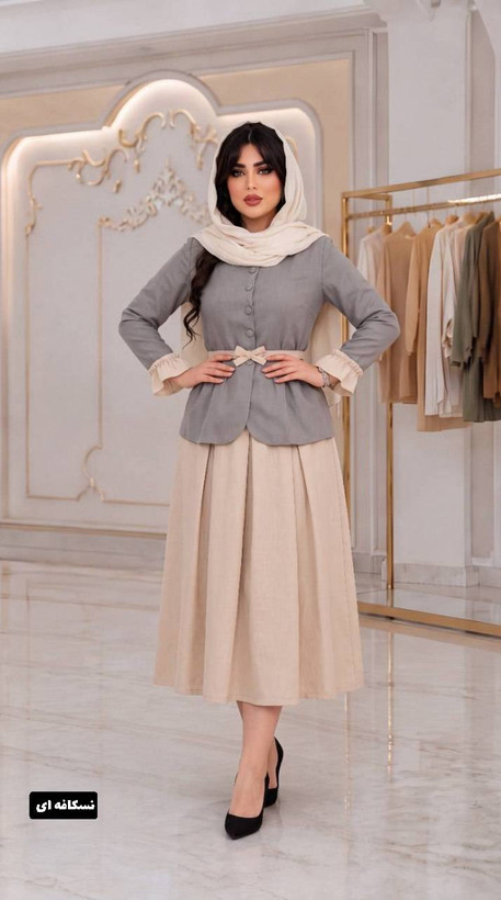 شومیز دامن سوسن کمربند دار😎♥🌹کد 23696 ناز