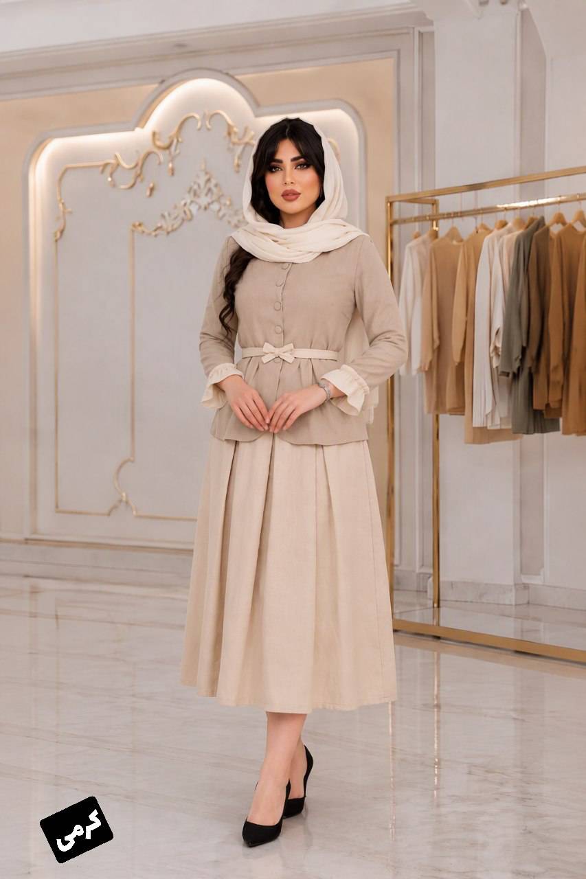 شومیز دامن سوسن کمربند دار😎♥🌹کد 23696 ناز