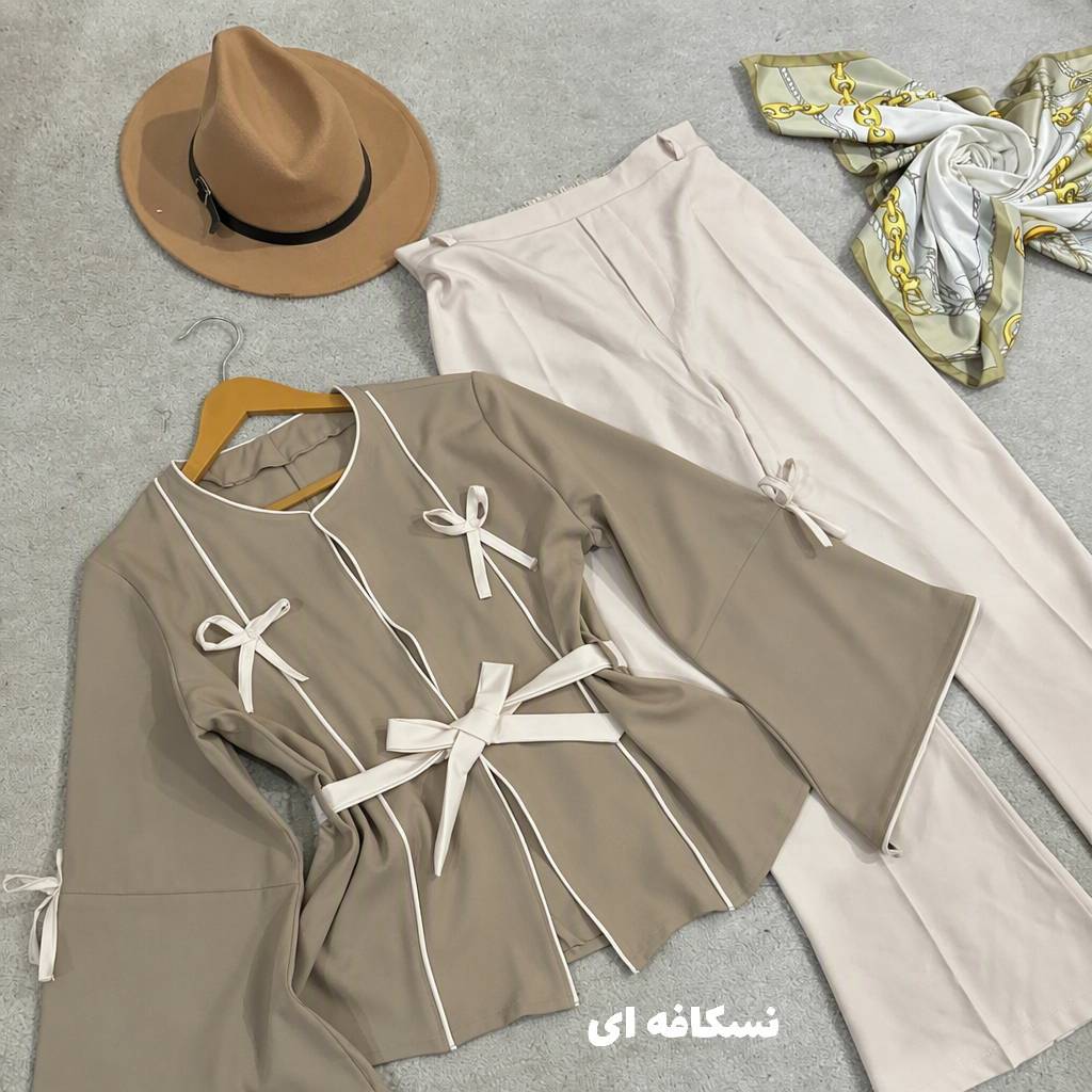 ست مانتو شلوار نیمه مجلسی گشنا🤩🤍✨کد 22690 ناز