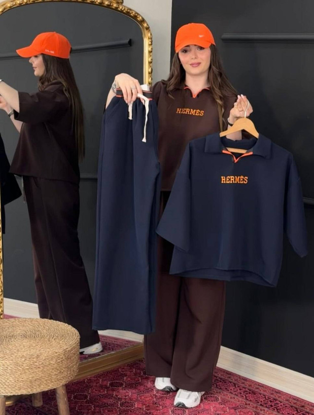 ست بلوز و شلوار Hermes🌿 با کیفیت عالی ✅ الیش23689
