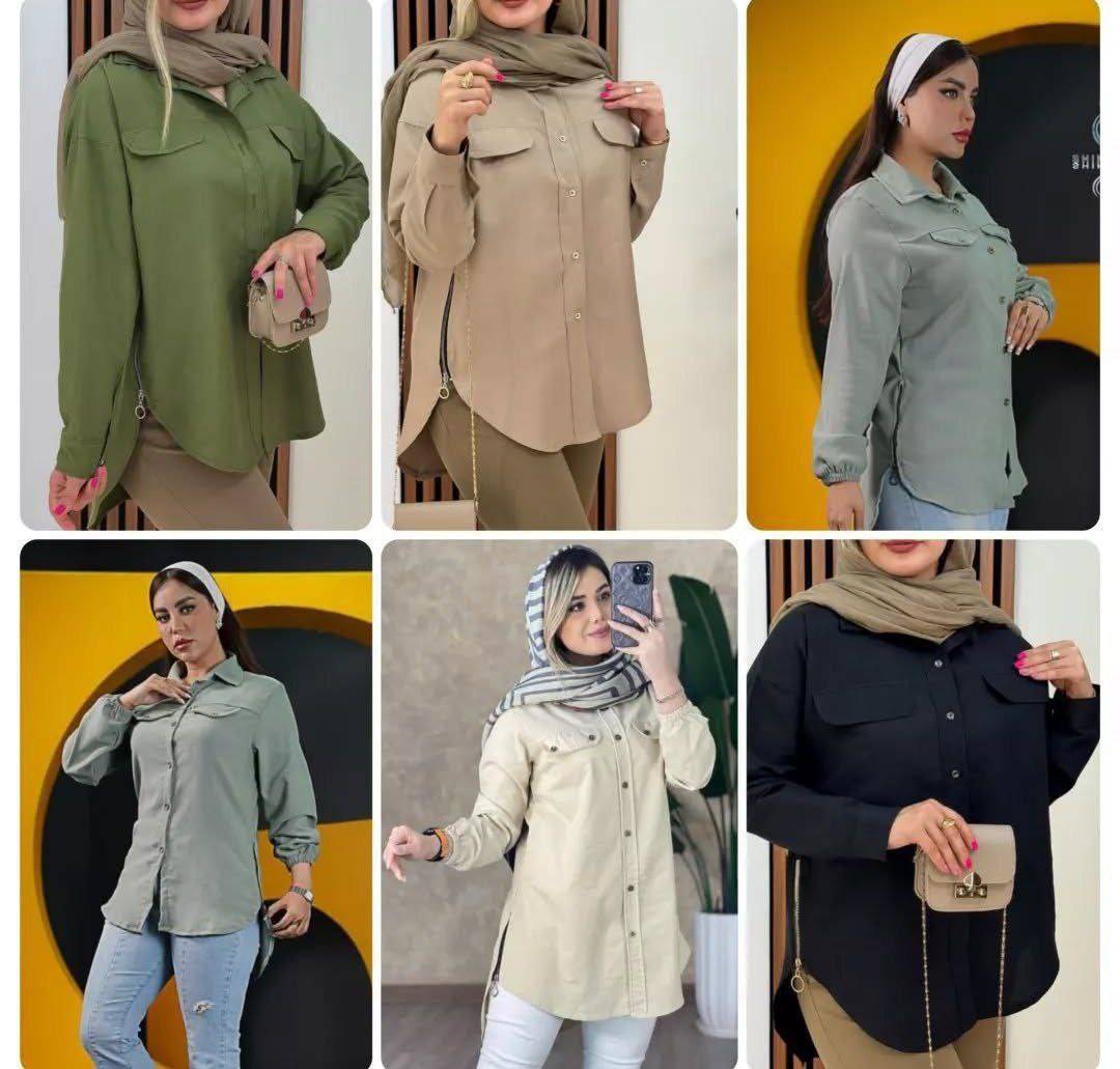 شومیز بغل زیپ کتان🌿 با رنگبندی و کیفیت عالی ✅تارا76087