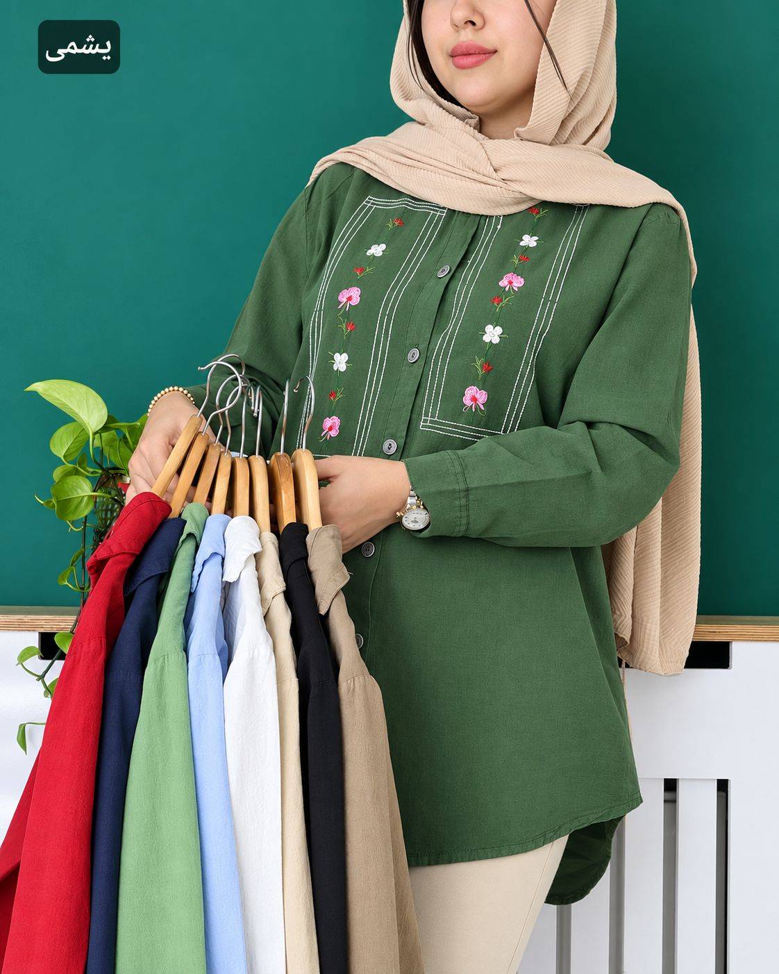 مانتو الیاف دادلی 🌿 با رنگ بندی و کیفیت عالی✅ شایسته19573