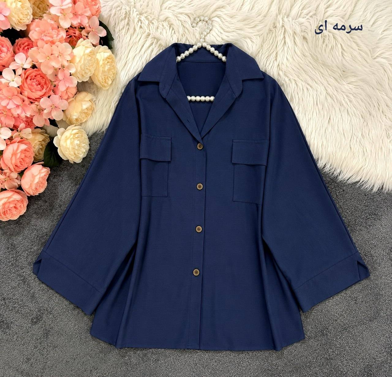 شومیز باکسی فلورا 🌿 با رنگبندی و کیفیت عالی ✅تتیس23665