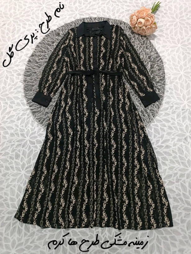 پیراهن مجلسی یقه مشکی حریر شیفون خارجی در رنگبندی 🎀🎀کد۲۳۱۴۷ دلتا