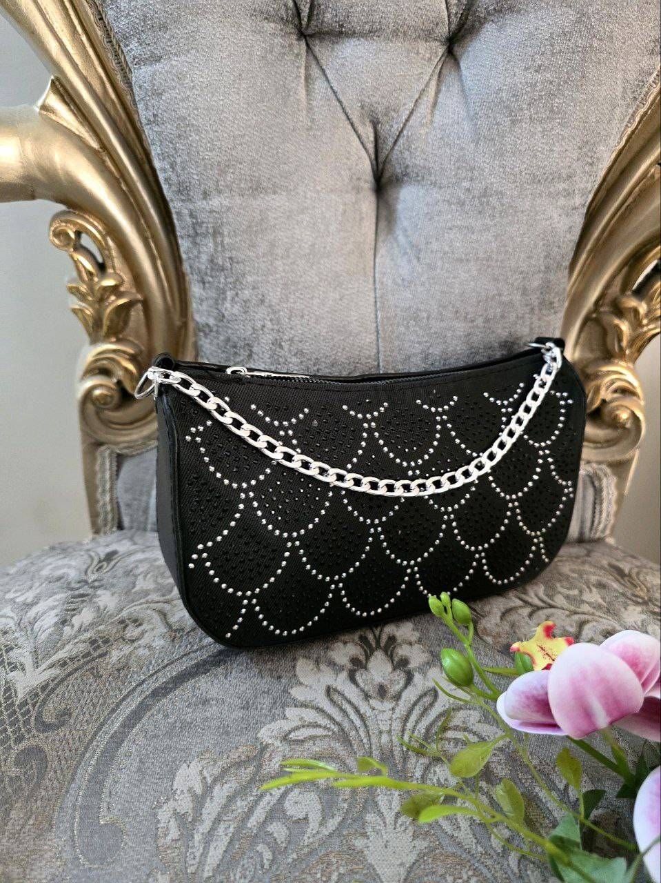 کیف جنت چرمی نگین دار 🍒🛍🎀۲۳۷۰۰ نفیس🛍🎀🍒