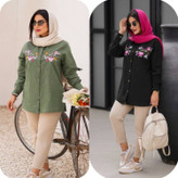 شومیز مانتویی شیلان🌿 با رنگ بندی و کیفیت عالی ✅ والی5331