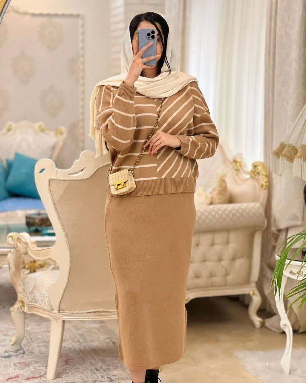 بلوز دامن بافت زرین 🎀🌹کد 205 آدراپانا