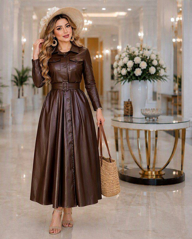 پالتو چرم بلند حوا 🌹❤️کد 776 آدراپانا