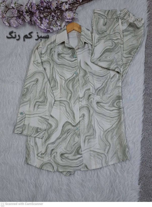 ست شومیز شلوار طرح ابر وبادی در رنگ های 🎀🎀کد۱۰۳۷۱ فاروین