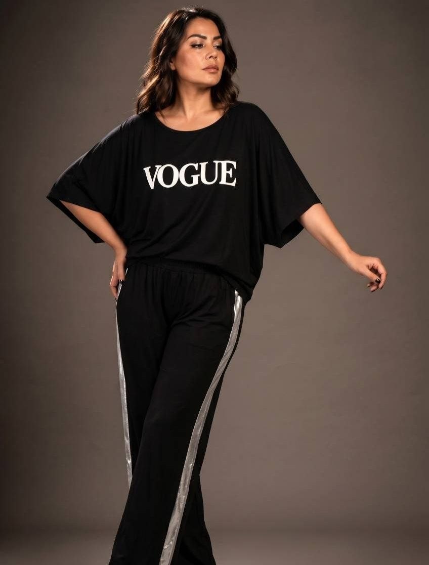 ست تیشرت وشلوارVogue🌿 با کیفیت عالی ✅ الیش18295