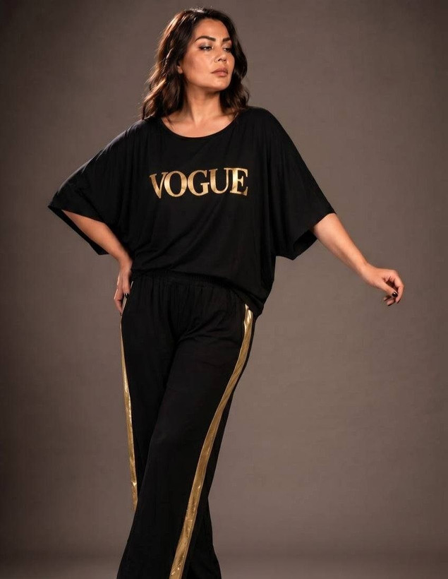 ست تیشرت وشلوارVogue🌿 با کیفیت عالی ✅ الیش18295