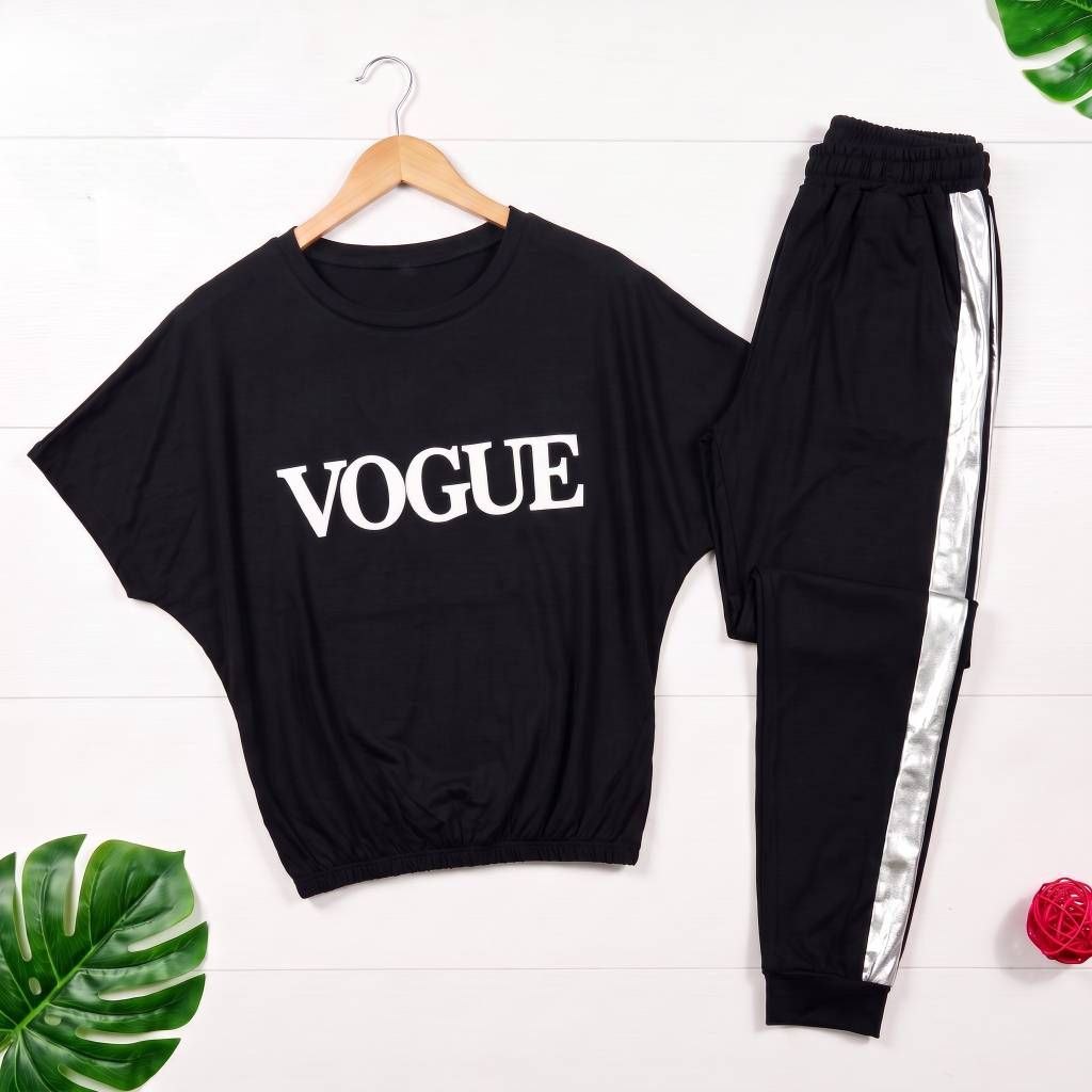 ست تیشرت وشلوارVogue🌿 با کیفیت عالی ✅ الیش18295