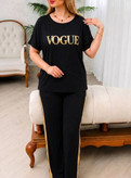 ست تیشرت وشلوارVogue🌿 با کیفیت عالی ✅ الیش18295