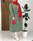 پیراهن یقه گلدوزی نسیم 🌿 با کیفیت عالی ✅ ارغوان 10132