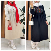 پیراهن یقه گلدوزی نسیم 🌿 با کیفیت عالی ✅ ارغوان 10132