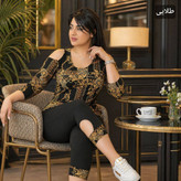 ست تونیک و شلوار سرشونه باز فشن 🌿 با کیفیت عالی ✅ شایسته3055