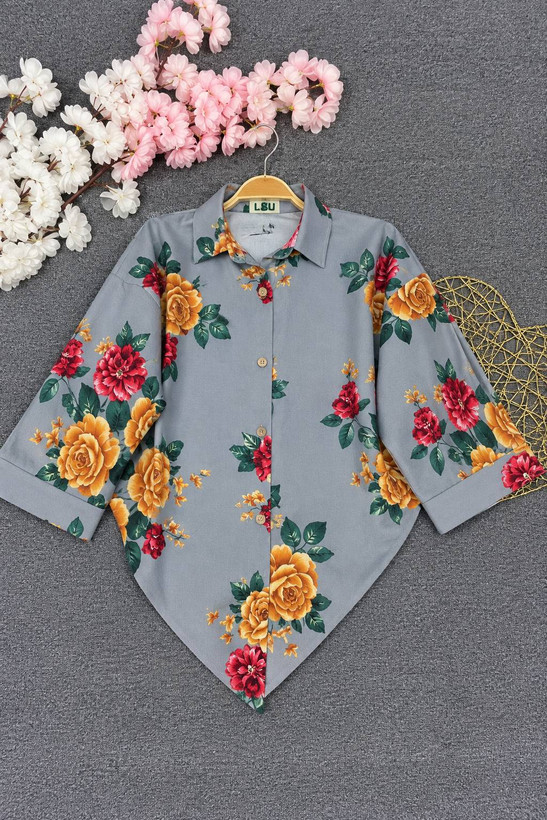 شومیز مانتویی گلرخ🌼 با کیفیت عالی ✅ شایسته 7429