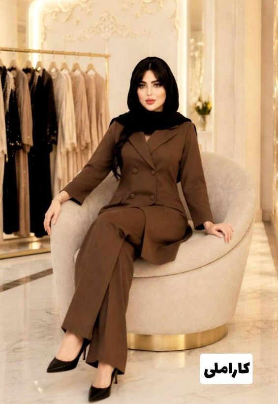 مانتو وشلوار اداری آسمان 🌿 با کیفیت عالی ✅ سیمو23295