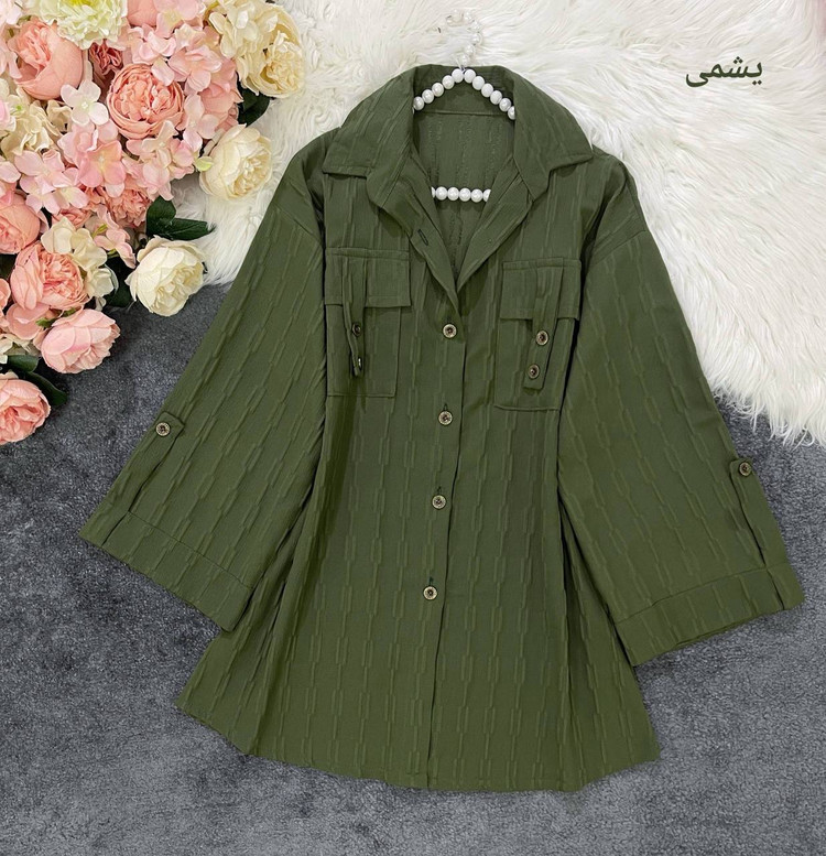 شومیز باکسی جیب صلیبی2387 🌿 با کیفیت عالی ✅ تتیس23738