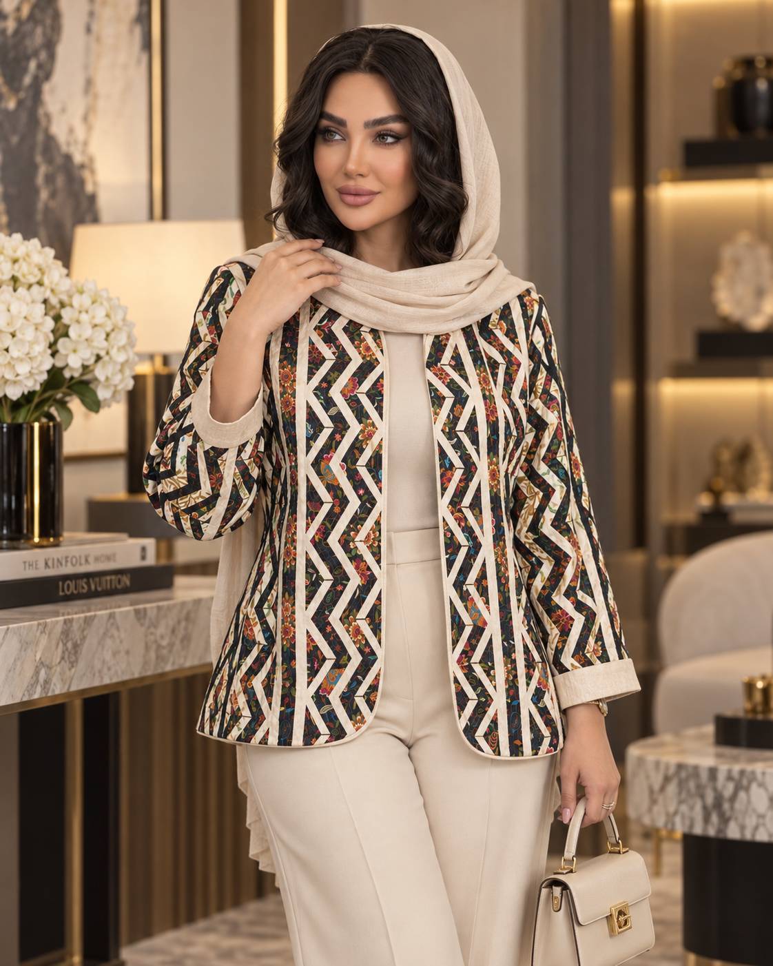 کت طرح دار ۳۱۱ تافته درجه یک در رنگبندی 😍😍کد۲۲۶۲۶ لیدی