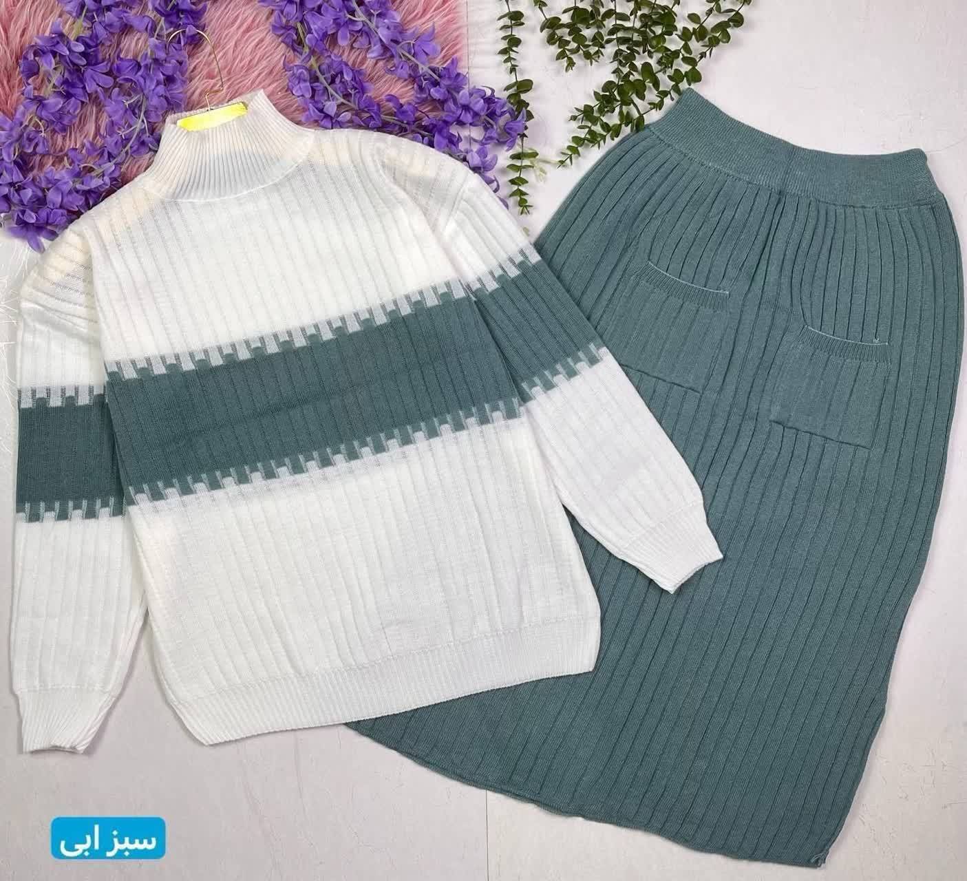 بلوز دامن نگین زیبا و شیک 💕🎀کد 5367 ماه