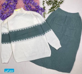 بلوز دامن نگین زیبا و شیک 💕🎀کد 5367 ماه