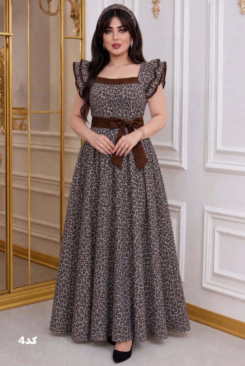 پیراهن عروسکی پلنگی😍🧡کد 23971 ناز