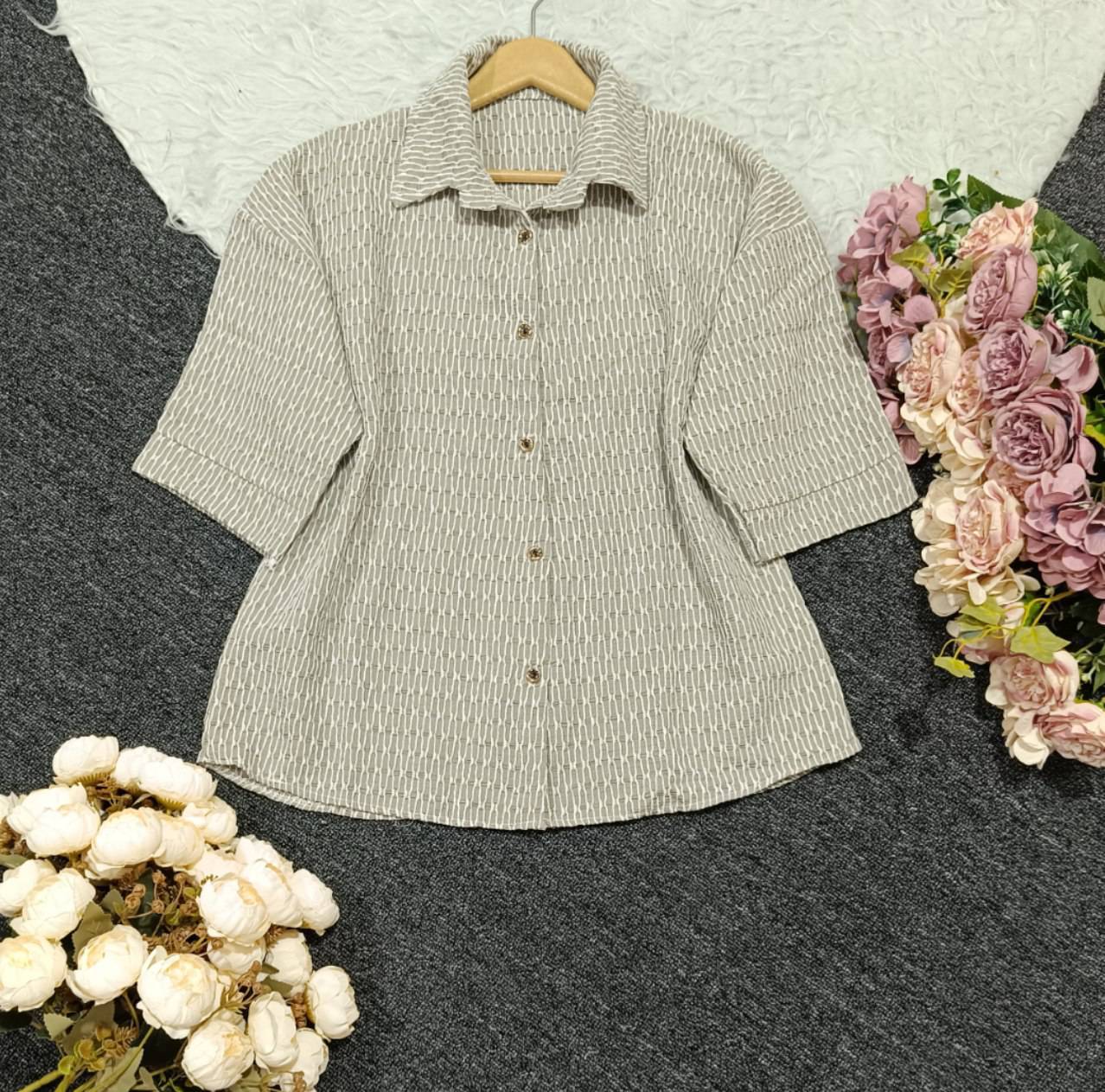 شومیز باکسی ترلان جنس زنبوری✅♥کد 21788 باران