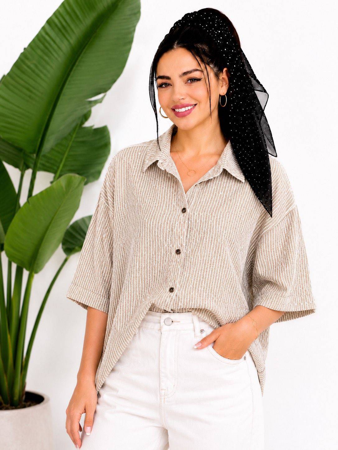 شومیز باکسی ترلان جنس زنبوری✅♥کد 21788 باران