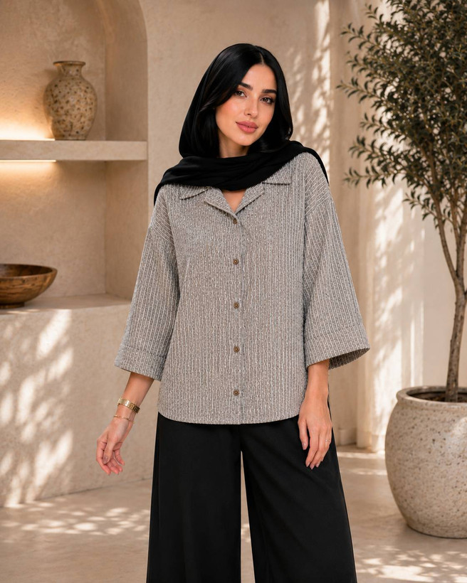 شومیز باکسی ترلان جنس زنبوری✅♥کد 21788 باران